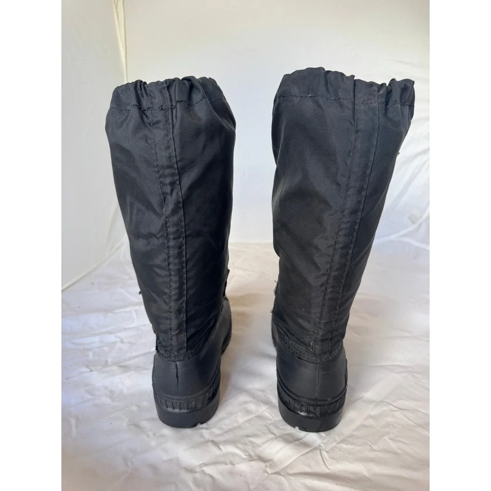 Sorel Kaufman Canada Black Snow Boots Waterproof Winter Size 4 w Insulated Liner